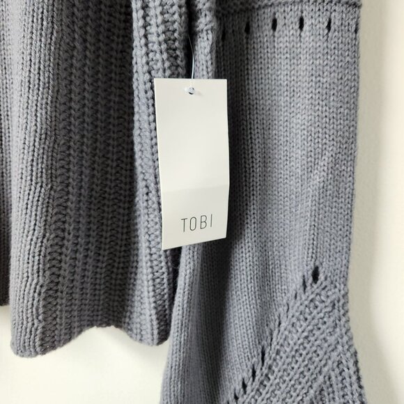NWT Tobi Flared Sleeve Grey Sweater Large - Picture 2 of 8